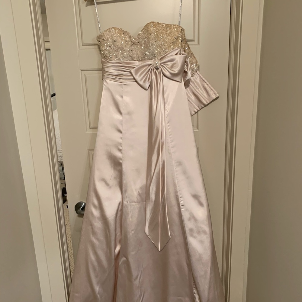 Vintage - Maggie Sottero Champaign/Gold Evening Dress - Wedding/Grad/Formal